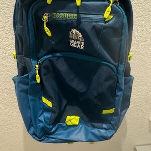 Blue and Yellow Sporty Backpack with Neon Accents